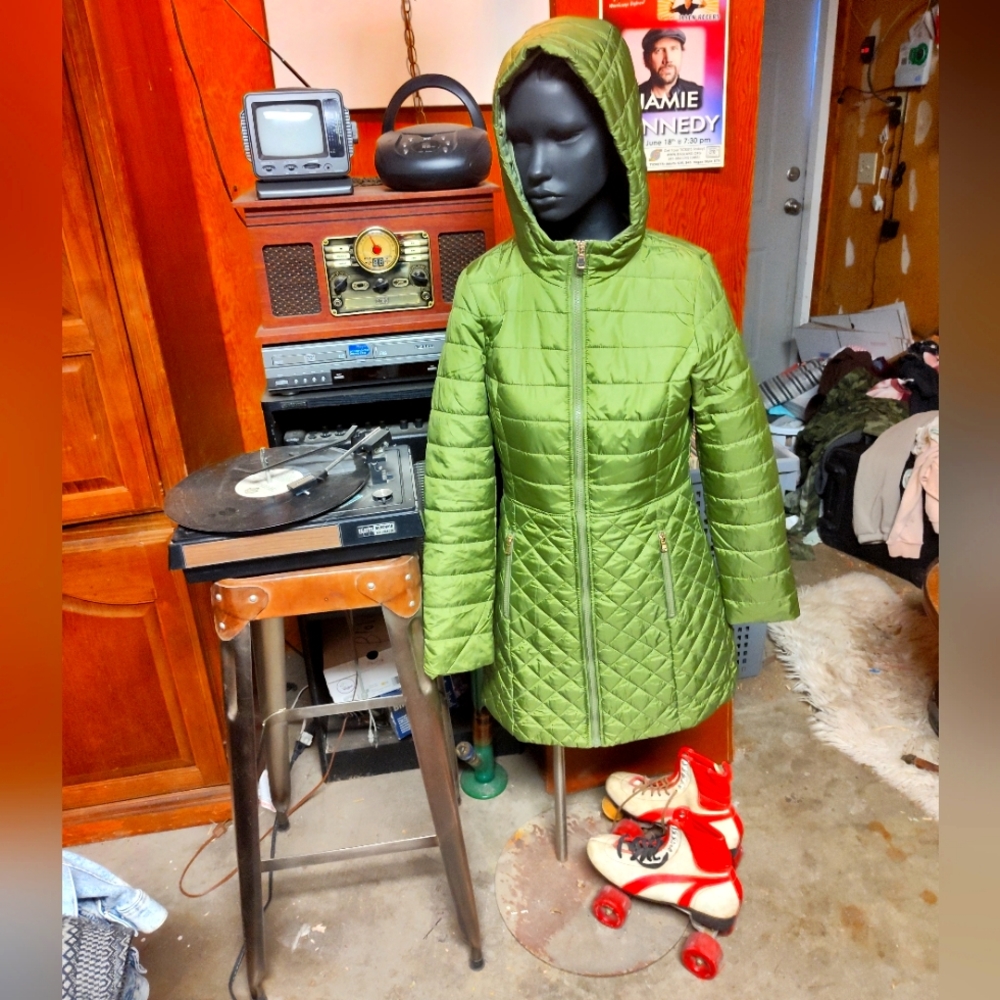 Olive Puffer Down Coat Cisono Los Angeles Outerwear
